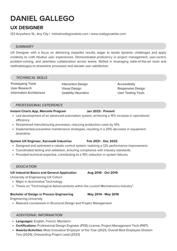 Black and White Simple Infographic Resume.webp