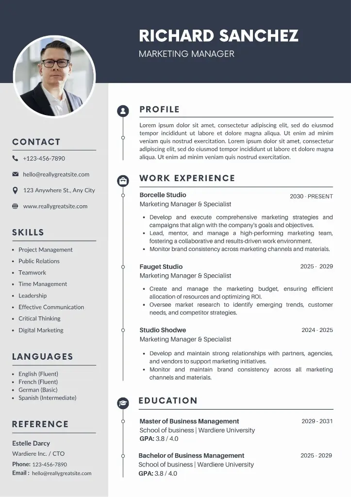 Blue and Gray Simple Professional CV Resume.webp
